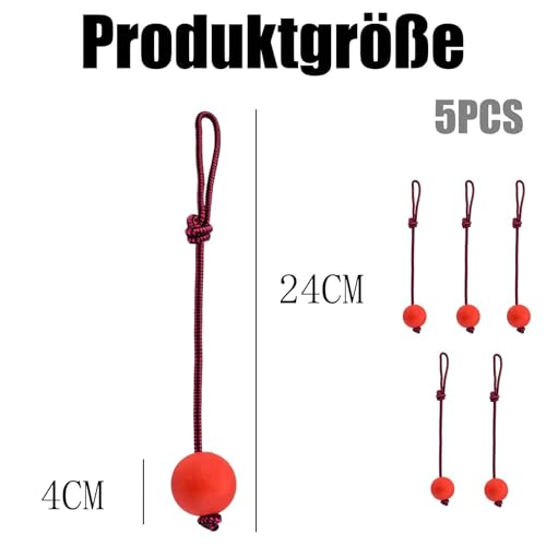 YQYCE 5 PCS Ball mit Schnur Hund, Wurfball für Hunde, Hundespielzeug mit Bällen am Seil, Hundebälle am Seil mit strapazierfähigen, elastischen Bällen, interaktives Hundespielzeug zum Apportieren