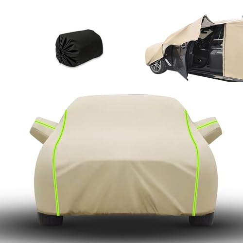 DESIGN ANTIVENTO RINFORZATO: Le quattro ruote del copertura auto per esterno per BMW ALPINA XB7 2021-2022 sono dotate di corde per fissare l'auto, e una corda aggiuntiva con fibbia è inclusa per rinforzare il telo in modo che non si muova facilmente in caso di vento.