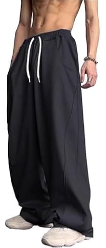 PADOLA Pantalones de chándal para Hombre Pantalón Deportivos Largos Color Puro Sueltas Ajustable Cintura Elástica Streetwear Baggy(XXL,Negro) | Ya disponible en tu tienda friki favorita! En mundofriki.es!