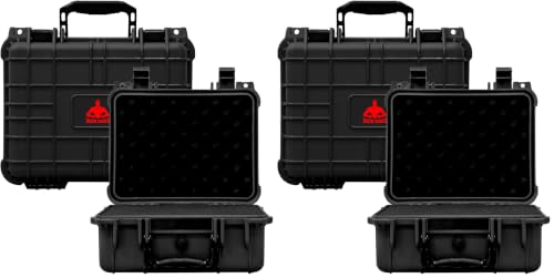 Image of Jack Boss 13.6X11.4X6 Inch Hard Case, Portable Weather Waterproof Protective Camera Case with Customizable Foam, Foam Case Fit Use of Drones, Camera, Equipments, Black,upgraded (Pack of 2)
