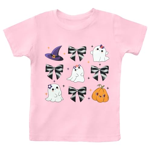 Toddler Halloween Shirt Boys Girls Pumpkin Face Ghost Shirts Jack O' Lantern Tops Kids Halloween Outfit Short Sleeve Tee