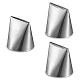 3 Pcs Large Piping Tips Set, Stainless Steel Large Frosting Tips, Pastry Tip, Cake Decorating Tip for Cupcakes Pastry Fondant Cakes Decorating