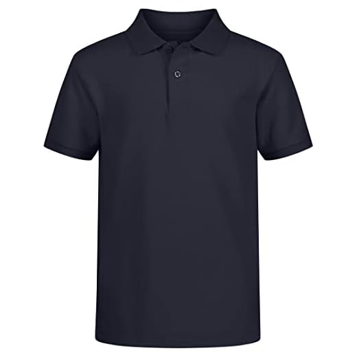 Nautica boys School Uniform Short Sleeve Pique Polo Shirt, Navy, 10 12 US