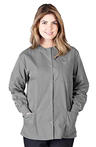 Natural Uniforms Warm Up Scrub Jacket-Gray-5X-Large