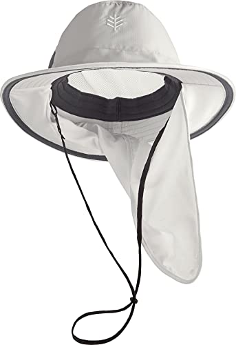 Coolibar Upf 50+ Unisex Convertible Boating Hat - Sun Protective (Medium/Large- Light Grey) #TOP3