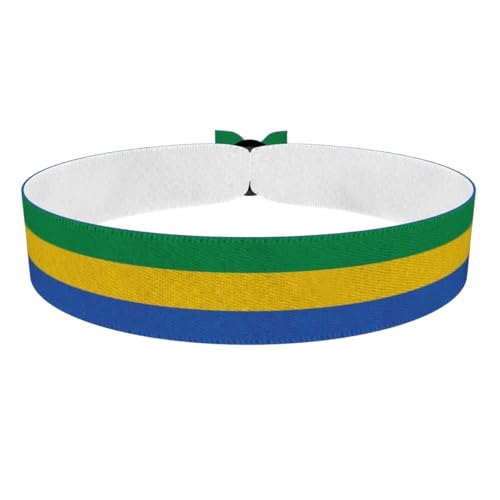 Druck-Palast Bijou Gabon - Accessoire en satin étanche - Article unisexe pour amateurs de sport - Idées cadeaux patriotiques - Style Gabon - Bijou de la Coupe du Monde