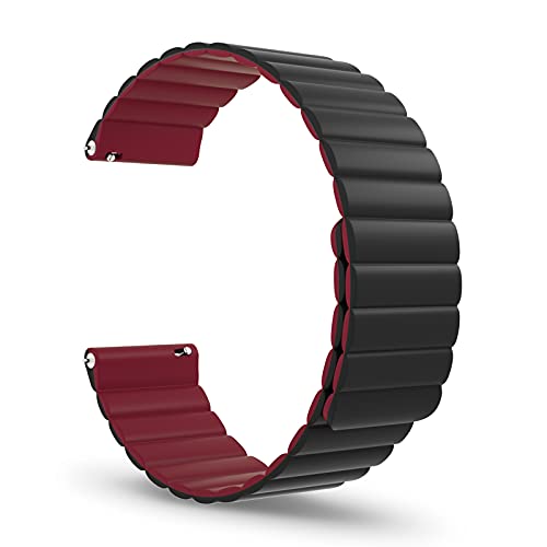 Magnetic Watch Band, Silicone Watch Strap Quick Release Smart Watch Bands 22mm for Gear S3 Classic Frontier Galaxy Watch 46mm Versa 2 Fenix 5 Plus Forerunner 935 945 S60 S62 GT2 Men's Gen 5 Carlyle