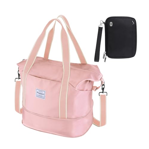 WALNEW Travel Accessories Bundle | Passport Holder for 4& Travel Bag | RFID Blocking Passport Book Wallet Cover Case | Travel Duffel Bag Weekender Overnight Carry On Bag for Women Men