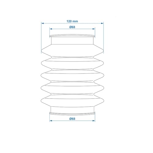 ProPlus Faltenbalg Gummi Ø50 mm 60/70mm L=165 für Anhänger – Flexibler Gummischutz und Schutzmanschette, ideal zum Staub-, Schmutz- und Feuchtigkeitsschutz