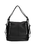 sac luxe biarritz Dimensions : 23 x 31 x 14 cm Gave Lux Sac à bandoulière convertible en sac à dos pour femme en cuir véritable Made in Italy 23 x 31 x 14 cm, Noir , Taille unique