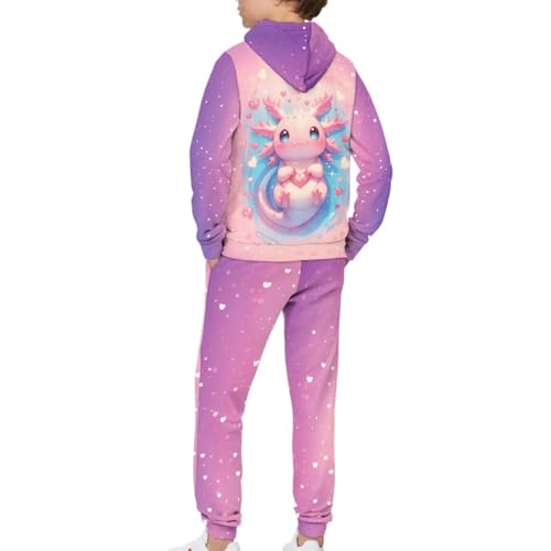 Girls Hooded Sweatsuit Set for Girl 5-12 Long Sleeve Hoodie Jogger Sweatpant with Pocket for Kids Fall Clothes4