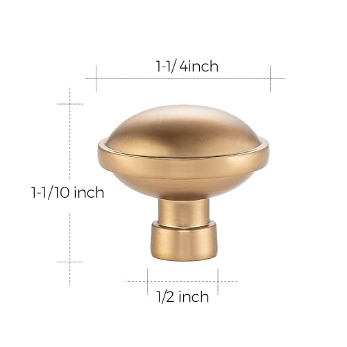 Image of Ravinte Champagne Bronze Kitchen Pulls Cabinet Handles 1-1 /4 Inch 15 Pack | Solid Zinc Alloy, Round T-Bar Shape, Screws Included, Dresser Handles, Cabinet Drawer Pulls, for Kitchen Cupboard Hardware