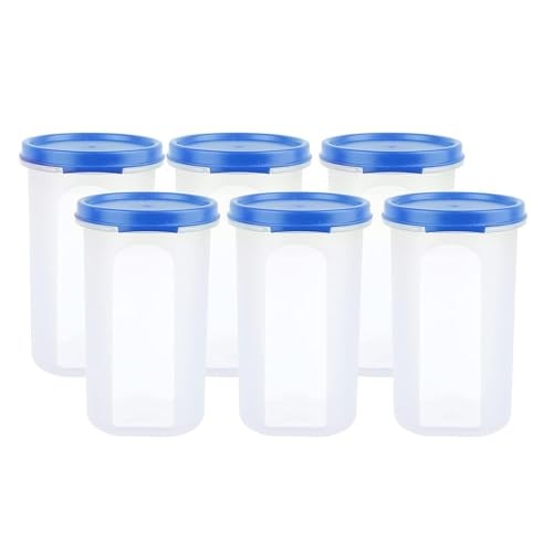 Image of Raawan Plastic Kitchen Storage Containers - Round Storage Container with Removable Lid, Ideal for Fridge, Freezer, and Pantry Organization - 520ML - Pack of 6