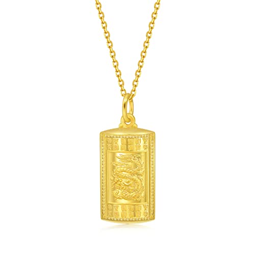 Exploring the Beauty of Chinese Jewelry: Gems, Metals, and Symbols 15 CHOW SANG SANG 999.9 24K Solid Gold Price-by-Weight 4.86g Gold Dragon Gold Bullion Bar Pendant for...