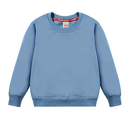 Fall Sweatshirts For Boys Crewneck Relaxed Fit Oversized Pullover Sweatshirt Kids Soft Cotton Solid Workout Tracksuit