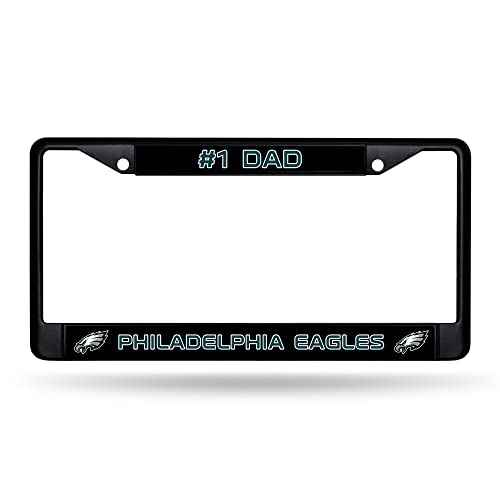 Rico Industries NFL Philadelphia Eagles #1 DAD Black Chrome Frame 12 x 6 Car/Truck Auto Accessory