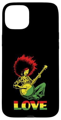 LOVE African American Black Hippie Banjo Girl �X�}�z�P�[�X iPhone 15 Plus �p