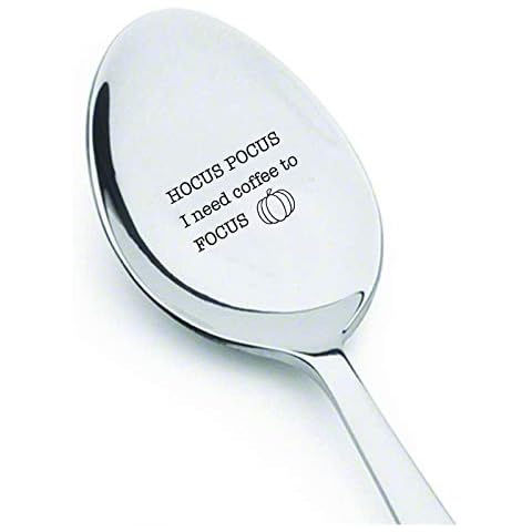 SIGNATIVES Hocus Pocus I Need to Focus Coffee Love and Coffee Engraved Spoon Valentine's Day Gift Love Gift Unique Gift for Mom & Grandpa Cover