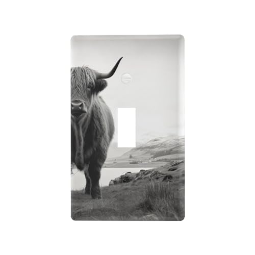 Placa para interruptor de Highland cow para renovar paredes antiguas y aburridas 2