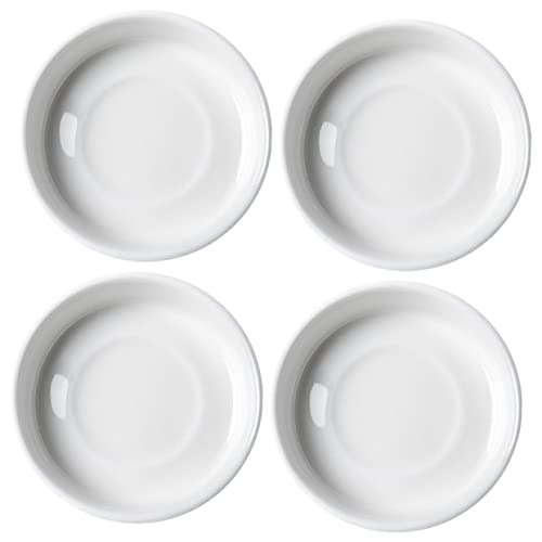 HOLIDYOYO 4pcs Ceramic Butter Dish Sauce Dish Delicate Spice Container Spice Tray Condiment Serving Bowl Sauce Bowls Ramekins Serving Dish Round Serving Tray Ceramics White re-usable