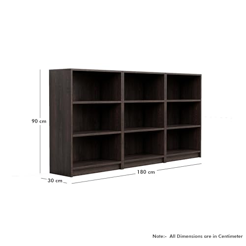 Image of Bniture Engineered Wood Bookshelf for Home | Multipurpose Wooden Book Shelf for Study Room, Home Decor Storage Rack, Showcase Organizer for Living Room, Bedroom, Office | Flower Wenge