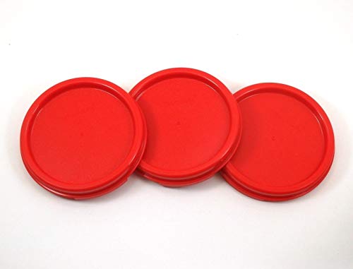 Image of Tupperware Set of 3 Red Modular Mates Round Replacement Seals #1607, Plastic