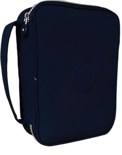 Estojo escolar grande para 100 lapis em Nylon com 25 elasticos (Azul)