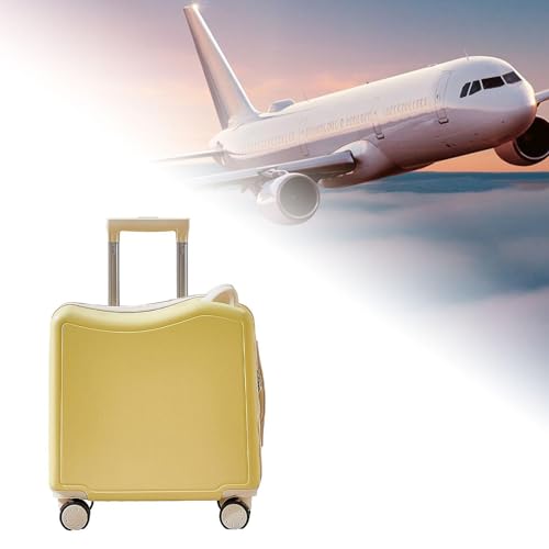 Kids Ride on Suitcase Carry on Size Silent Hardside with Wheels Travel Luggage for Children Camping Girls Yellow2