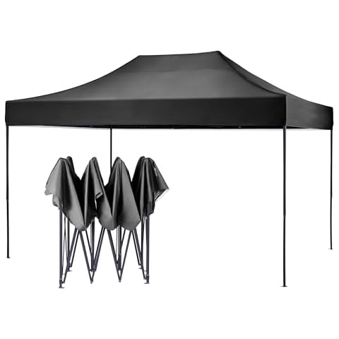 AMERICAN PHOENIX 10x15 Tent Pop Up Canopy Easy Portable Commercial Instant Canopies Outdoor Market Shelter (10'x15' (Black Frame), Black) Cover