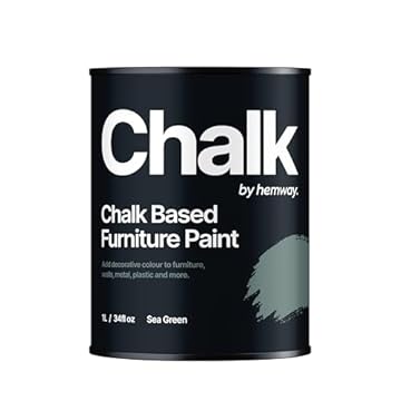 Hemway - Chalk Based Furniture Paint - Sea Green | Chalky Matt Shabby Chic Finish For Interior & Exterior Home Decor | Quick Dry & All-in-one | 1 L