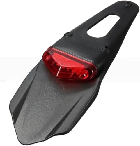 Luz Trasera para Motocicleta de 12V con luz roja de freno, ABS negro y soporte