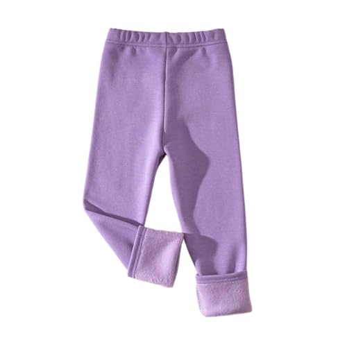 Ayolanni Girls 5t Pants Fleece Lined Tights Girls Warm Winter Leggings Thermal Kids Snow Pants Purple - image 5