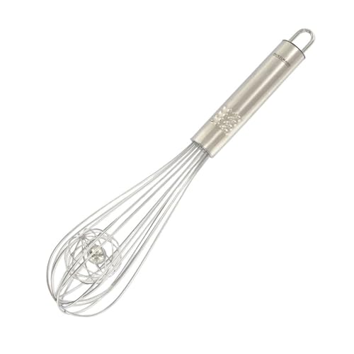 Fackelmann Frusta con sfera, per amalgamare uniformemente gli ingredienti, materiale in acciaio inossidabile, dotata di foro per appenderla, dimensioni circa 26.5 x 6 x 6 cm
