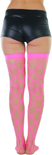 Image of ToBeInStyle Women's Multi-Strand Large Diamond Fence Net Thigh High Stockings