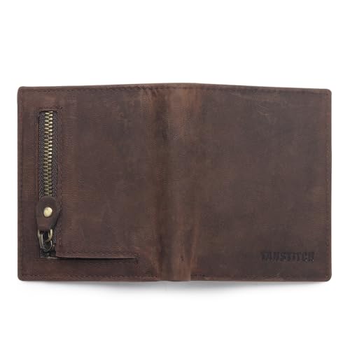 Image of TANSTITCH Men Leather Slim Wallet || Small, Minimalist & Thin Wallet || RFID Protected || Front Pocket Carry, Black