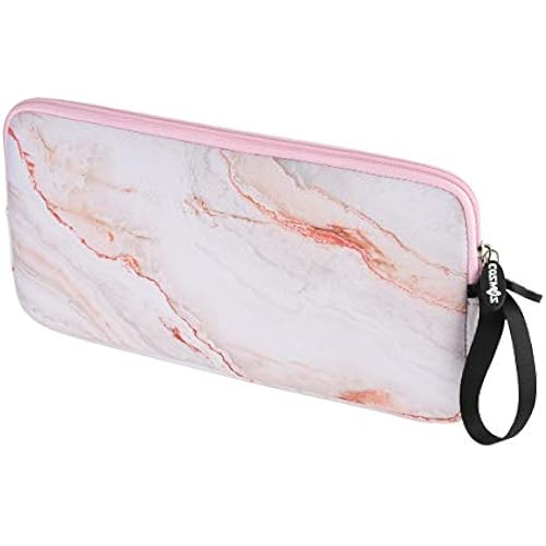Neoprene Carrying Keyboard Sleeve Case Bag Protection Pouch Compatible with Magic Keyboard 1 & 2, Wireless Keyboard, Magic Mouse, Magic Trackpad and Wireless Trackpad (Pink Marble Pattern)