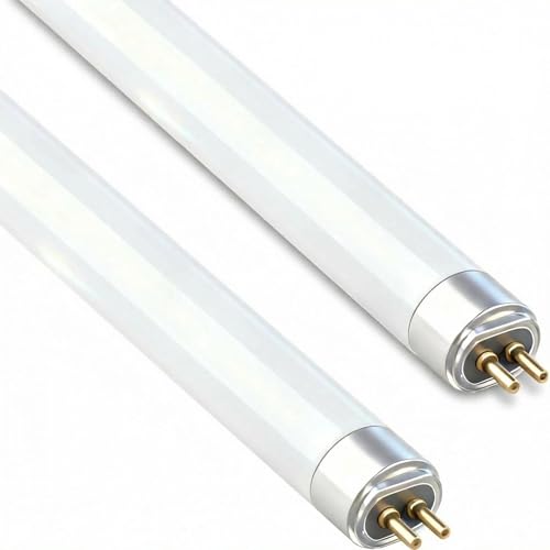 PORUPAEL 2 Pack T5 8W Fluorescent Tube Lamps 288mm - 4000K Cool White Energy Saving Light, G5 2 Pin Base High Efficiency T5 Bulb for Strip Lights, Kitchen Bathroom Cabinet Lighting
