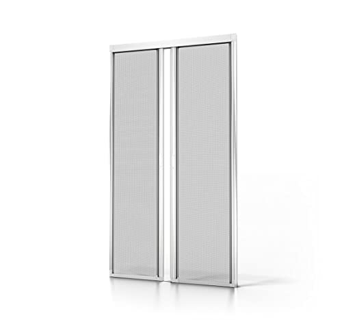 Fliegengitter-Rollo für Doppeltüren, Mückenschutz, Aluminium, Weiß, 2400 x 2300 mm (L 2400 x H 2300 mm, Weiß)