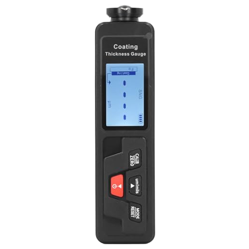 Compact Portable Coating Coating Paint Thickness Gauge, Coating Thickness Tester Paint Thickness Gauge Auto Material Recognition Backlit LCD Display for Steel and Aluminum