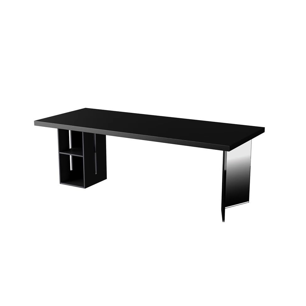Tavolo da gioco da scrivania da ufficio banco da studio sospeso in legno massello acrilico, tavolo computer per soggiorno, camera da letto e ideale per aziende domestiche(200 x 80 x 75 cm)