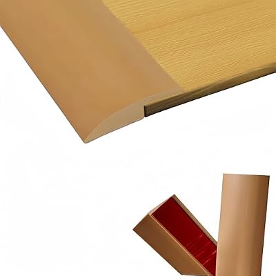 Floor Rubber Transition Strip Self Adhesive Carpet to Tile Transition Strip Edging Trim Strip for Threshold Transitions with a Height Less Than 5 mm/0.2in (Light Brown, 16.4FT)