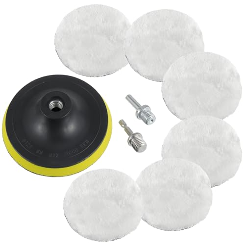 Kit juego de lana para pulir coche con 6 almohadillas de 125mm para el cuidado de la pintura