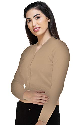 Image of Women Winter Wear V-Neck Full Sleeves Regular Fit Woollen Blouse
