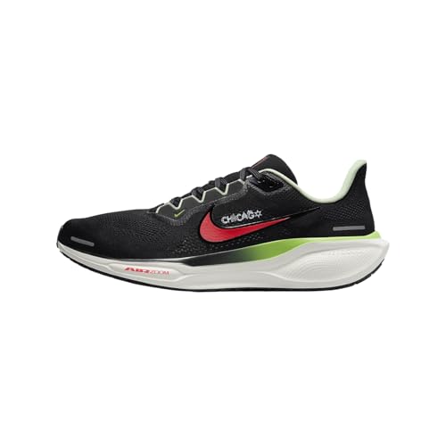 Nike Pegasus 41 Men's Road Running Shoes (HJ9062-010, Black/Scream Green/New Orchid/Bright Crimson) Size 11.5