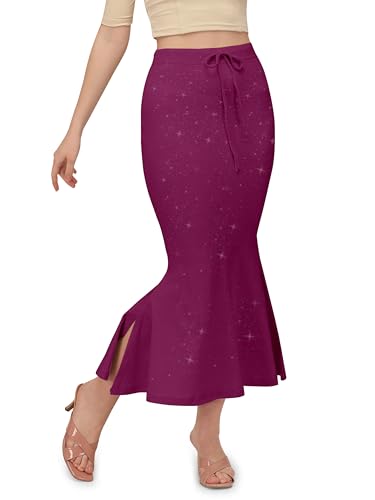 Image of Mehrang Stretchable Shimmer Saree Shapewear Petticoat for Women, Skirts for Women,Shape Wear Dress for Saree