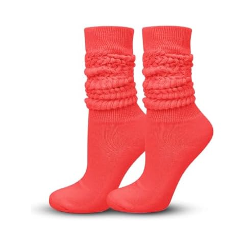 FACDIBY Women's knee-high rolled socks, Red Small Cover