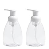 2-Pack Foaming Soap Dispenser Pump Bottles,Foam Hand Soap Dispenser with Refillable Plastic Container for Shampoo for Bathroom & Kitchen-Clear,8 oz(250ml)