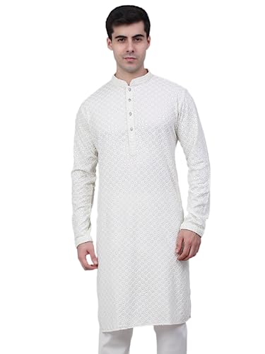 Jompers Men's Chikankari Embroidered and Sequence Kurtas