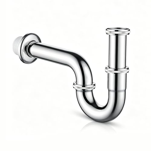 Ibergrif Sifone Lavabo Bagno 1 1/4' x 32 mm in Acciaio Inox, Scarico per Lavabi Standard con Guarnizioni in Silicone, Sistema Anti-Odore e Anti-Intasamento, M20506
