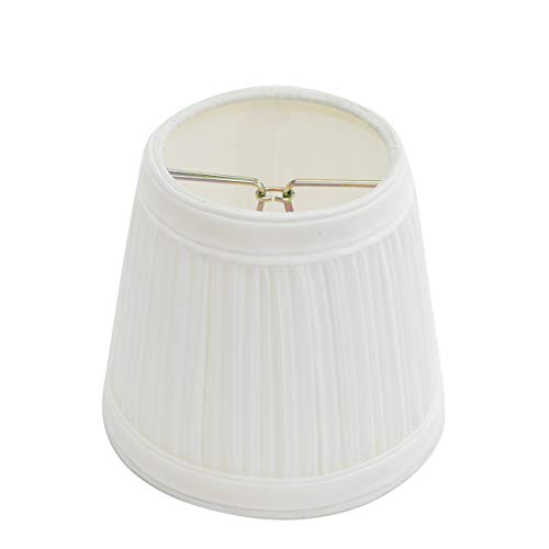 Renovators Supply Manufacturing White Lamp Shades For Table Lamps 4 In. Tall Pleated Lamp Shade For Table Lamp Shade Replacement